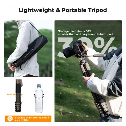 K&F Concept KF09.155 Travel Tripod Pentagonal Tube 190cm